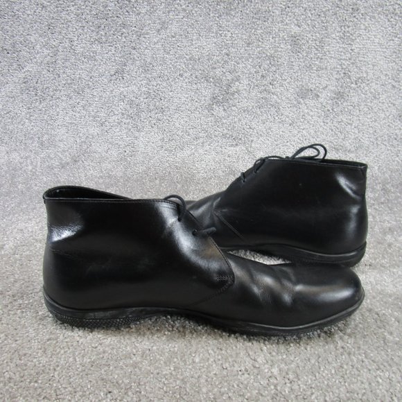 Prada Chukka Boots Mens Size 11 Black Leather Ankle Lace Up - Picture 4 of 9